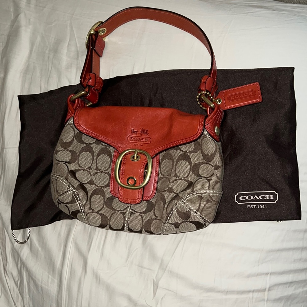 COACH top handle bag with buckle details
